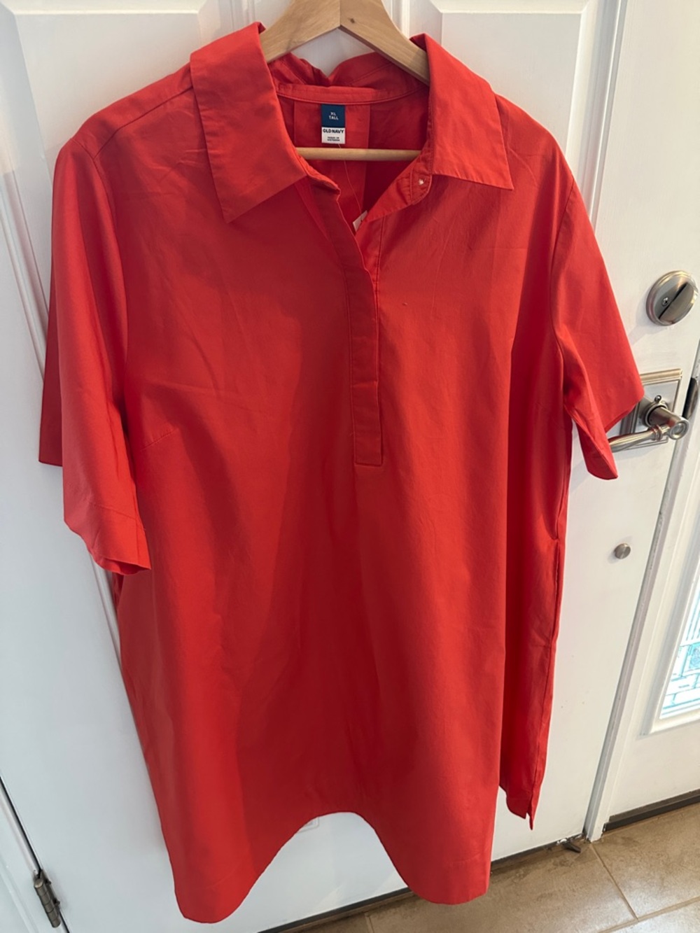 Classic Women’s short sleeve dress bright orange